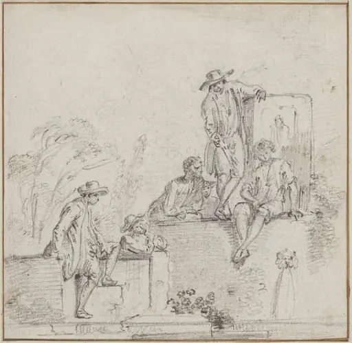 Figures Seated Around a Fountain, by Jean-Baptiste Lallemand