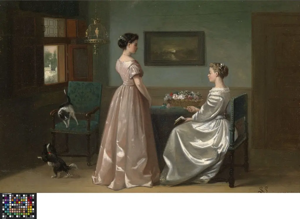 Dames in een salon, by Jean-Baptiste Lampe