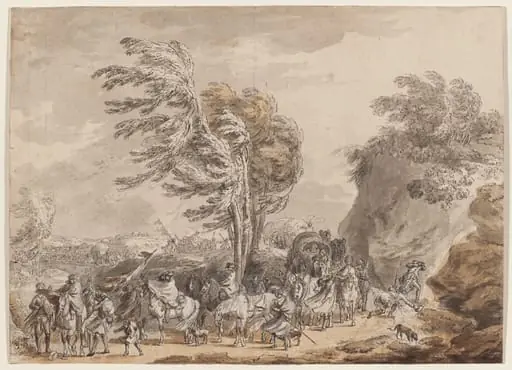Soldiers in a Windy Landscape, by Jean-Baptiste Le Paon