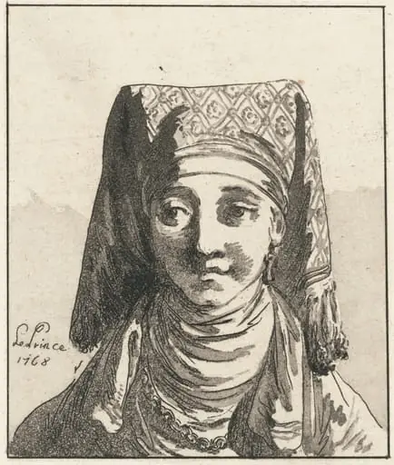 Head of a Woman, Full Face, by Jean-Baptiste Le Prince