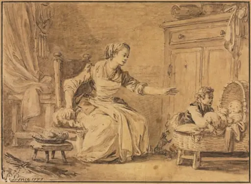 Maternal Solicitude, by Jean-Baptiste Le Prince