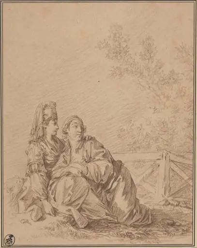 Two Russians Seated in Landscape, by Jean-Baptiste Le Prince