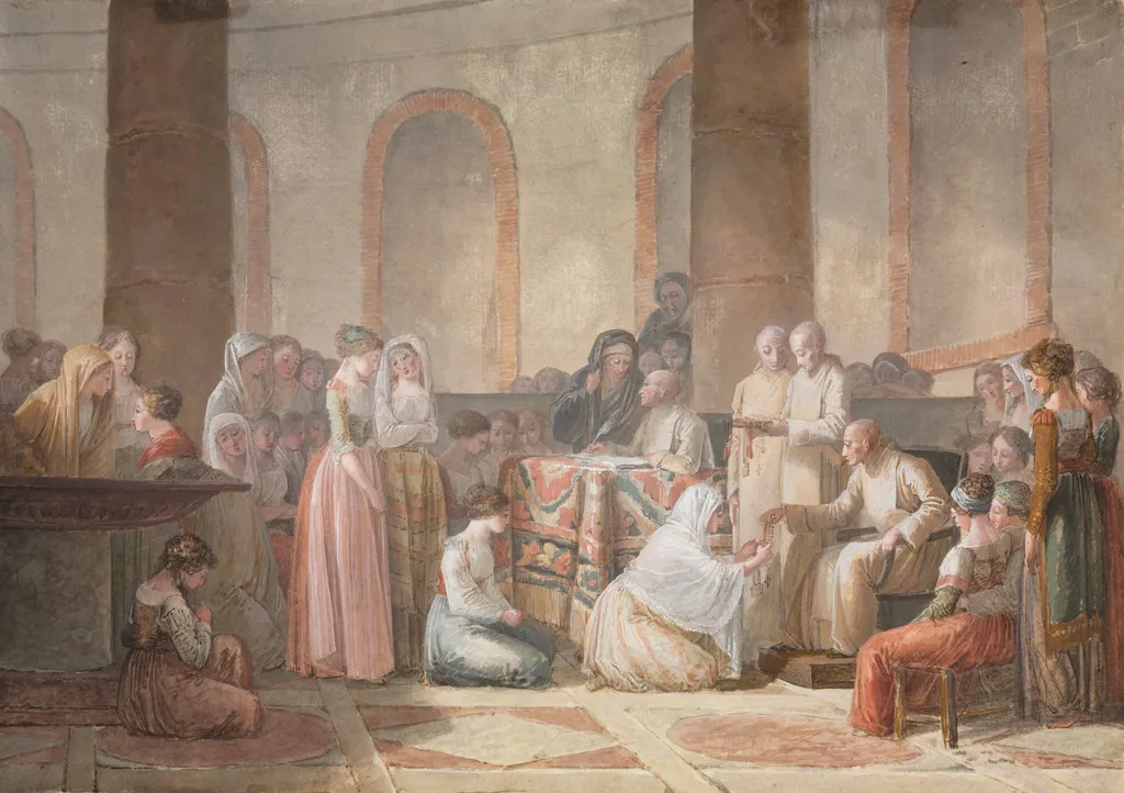 The Distribution of Rosaries, by Jean-Baptiste Mallet, 1793