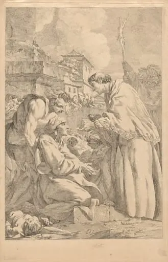 Saint Charles Borromeo Distributing Communion to the Victims of the Plague of 1576 in Milan, by Jean-Baptiste-Marie Pierre