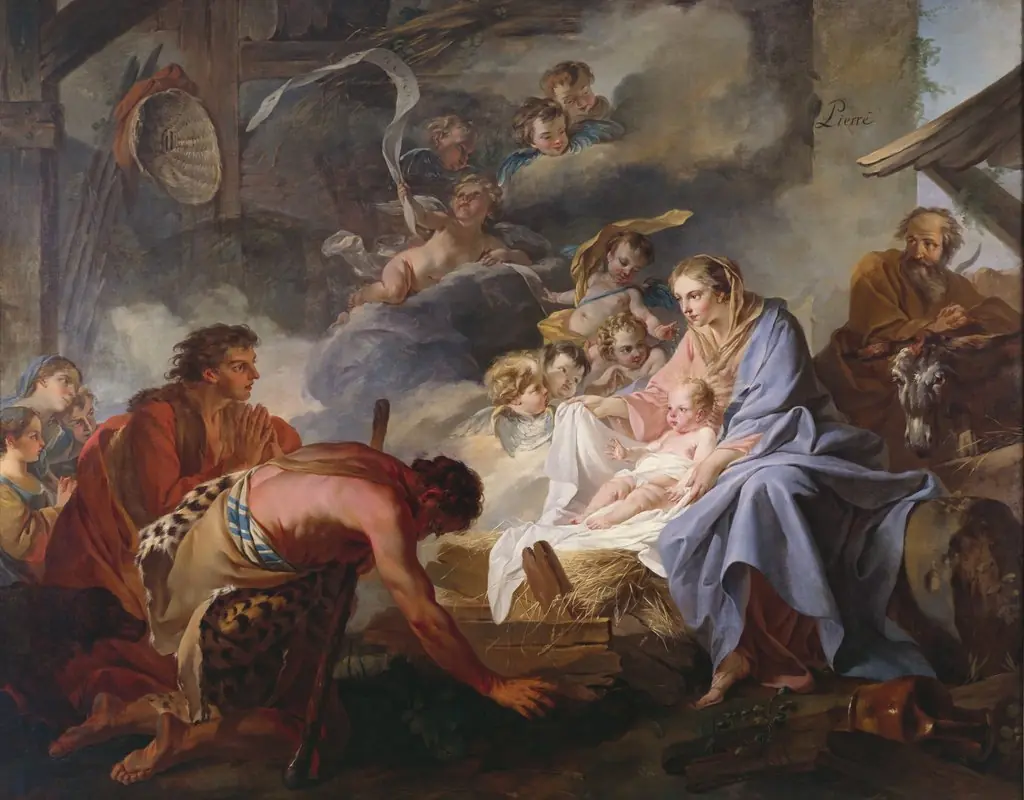 The Adoration of the Shepherds, by Jean-Baptiste Marie Pierre, 1745