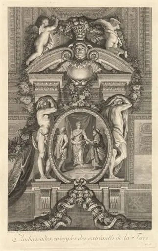 Ambassades envoyées des extrêmités de la Terre (Embassies Sent from the Extremities of the Globe) [pl. 15], by Jean-Baptiste Massé