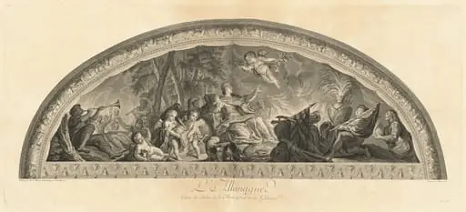 L'Allemagne Cintre du Salon de la Paix en face de la Galerie (Germany, Center of the Salon of Peace Opposite the Gallery) [pl. 46], by Jean-Baptiste Massé