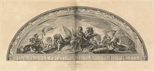 L'Espagne Cintre du Salon de la Guerre en face de la Galerie (Spain, Center of the Salon of War Opposite the Gallery) [pl. 38], by Jean-Baptiste Massé