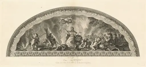 L'Espagne Cintre du Salon de la Paix sur l'Arcade de la Galerie (Spain, Center of the Salon of Peace in the Gallery's Arcade) [pl. 47], by Jean-Baptiste Massé