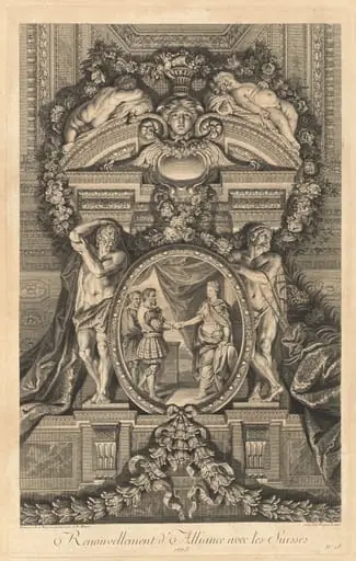 Renouvellement d'Alliance avec les Suisses 1663 (Renewal of Alliance with the Swiss 1663) [pl. 18], by Jean-Baptiste Massé