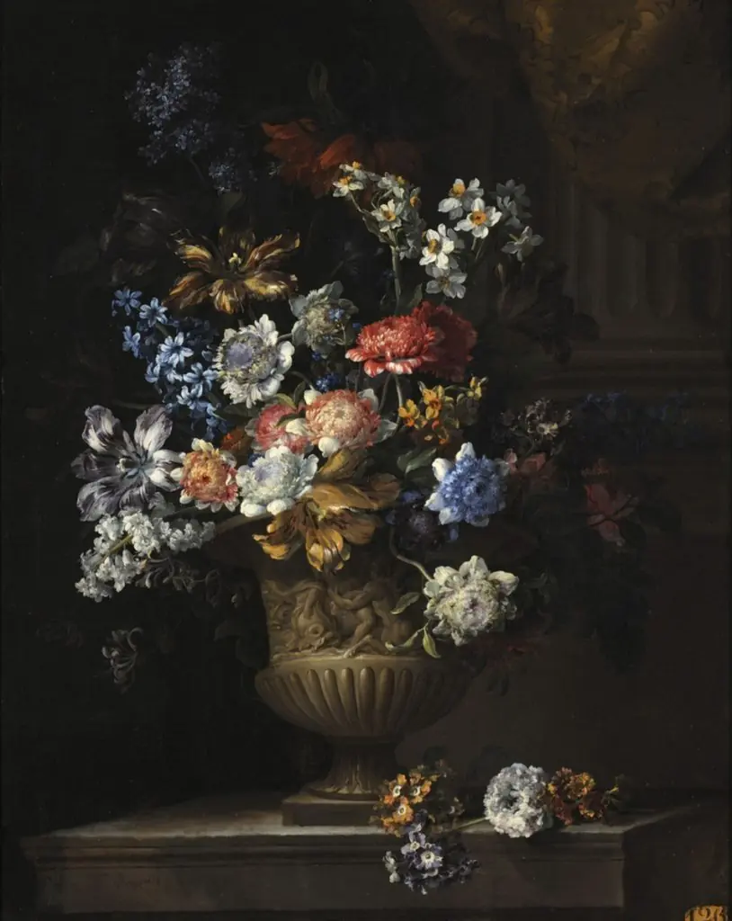 Flowers in a vase, by Jean-Baptiste Monnoyer