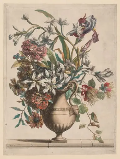 Liure de Toutes Sortes de fleurs d'après nature:  Vase of Flowers, by Jean-Baptiste Monnoyer