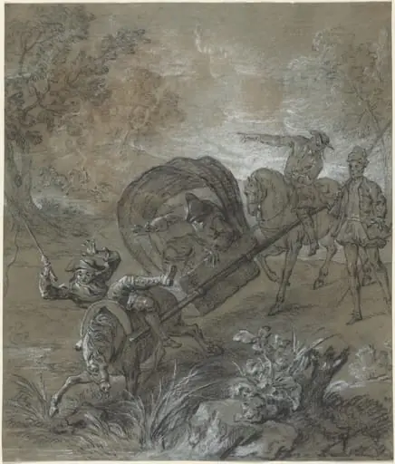 La Rancune en brancard, abattu dans le bourbier, by Jean-Baptiste Oudry