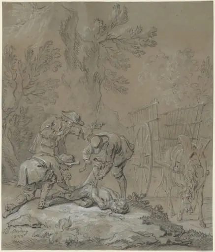 Ragotin lie par les parents du fou, by Jean-Baptiste Oudry
