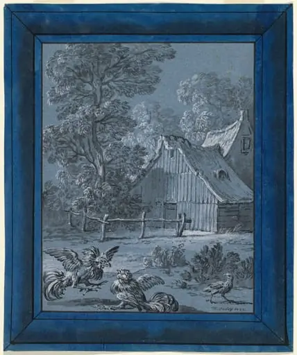 The Partridge and the Cocks, by Jean-Baptiste Oudry