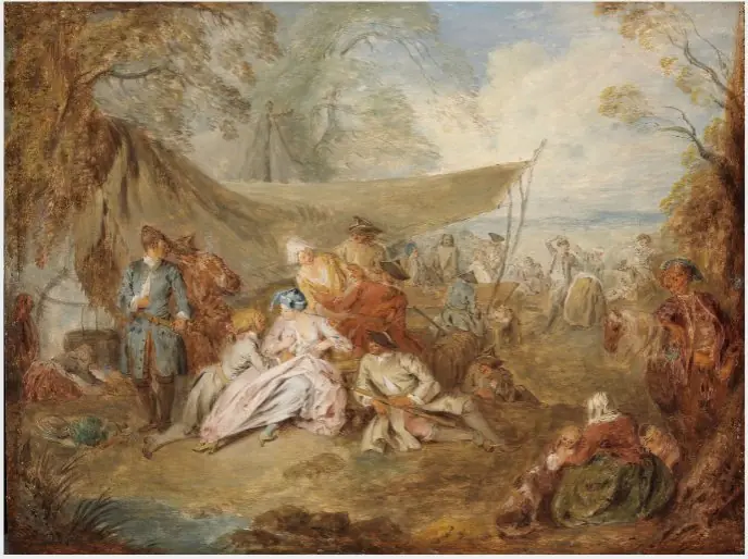 Figures Resting in a Military Encampment, by Jean-Baptiste Pater
