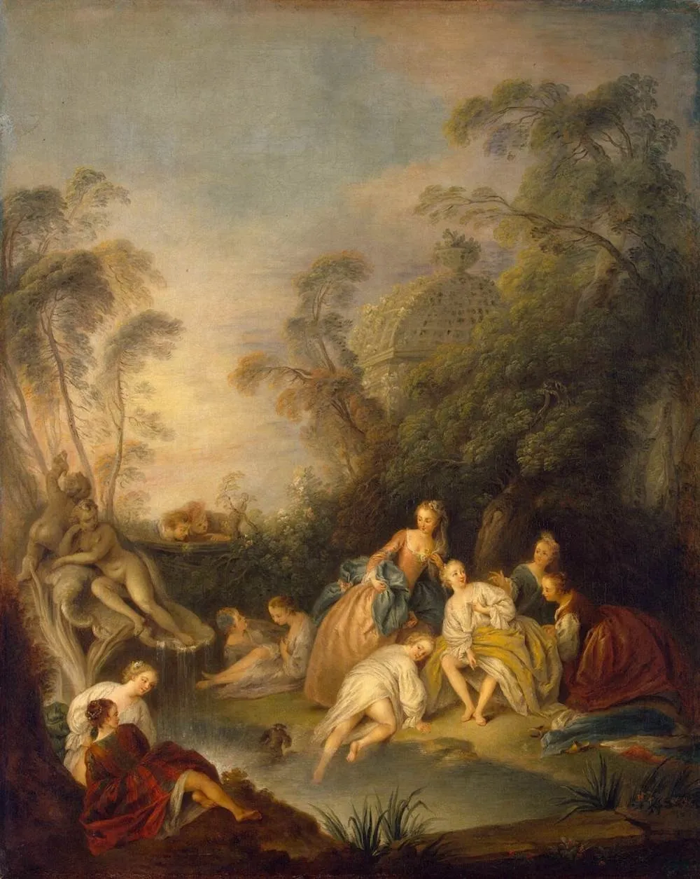 Les Baigneuses (Women Bathing), by Jean-Baptiste Pater, oil, 1717