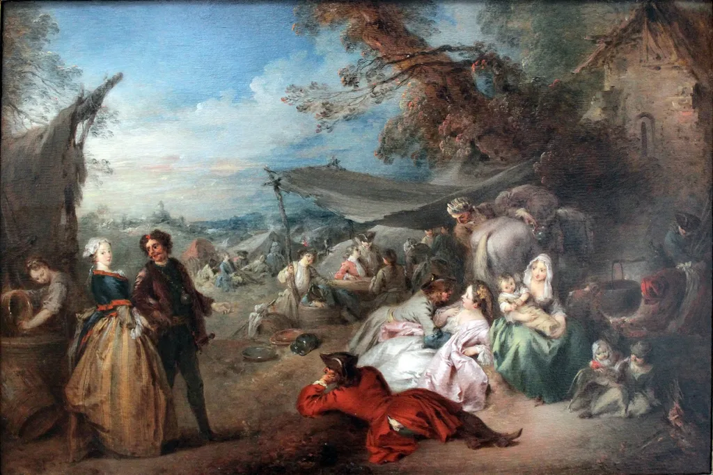 The troops rest (peace), by Jean-Baptiste Pater, unspecified, 1733