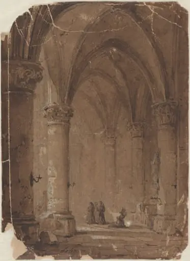 Monks in a Cathedral, by Jean-Baptiste-Pierre Le Brun