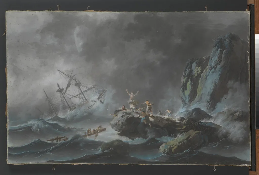 A Shipwreck in a Storm, by Jean-Baptiste Pillement, unspecified, 1792