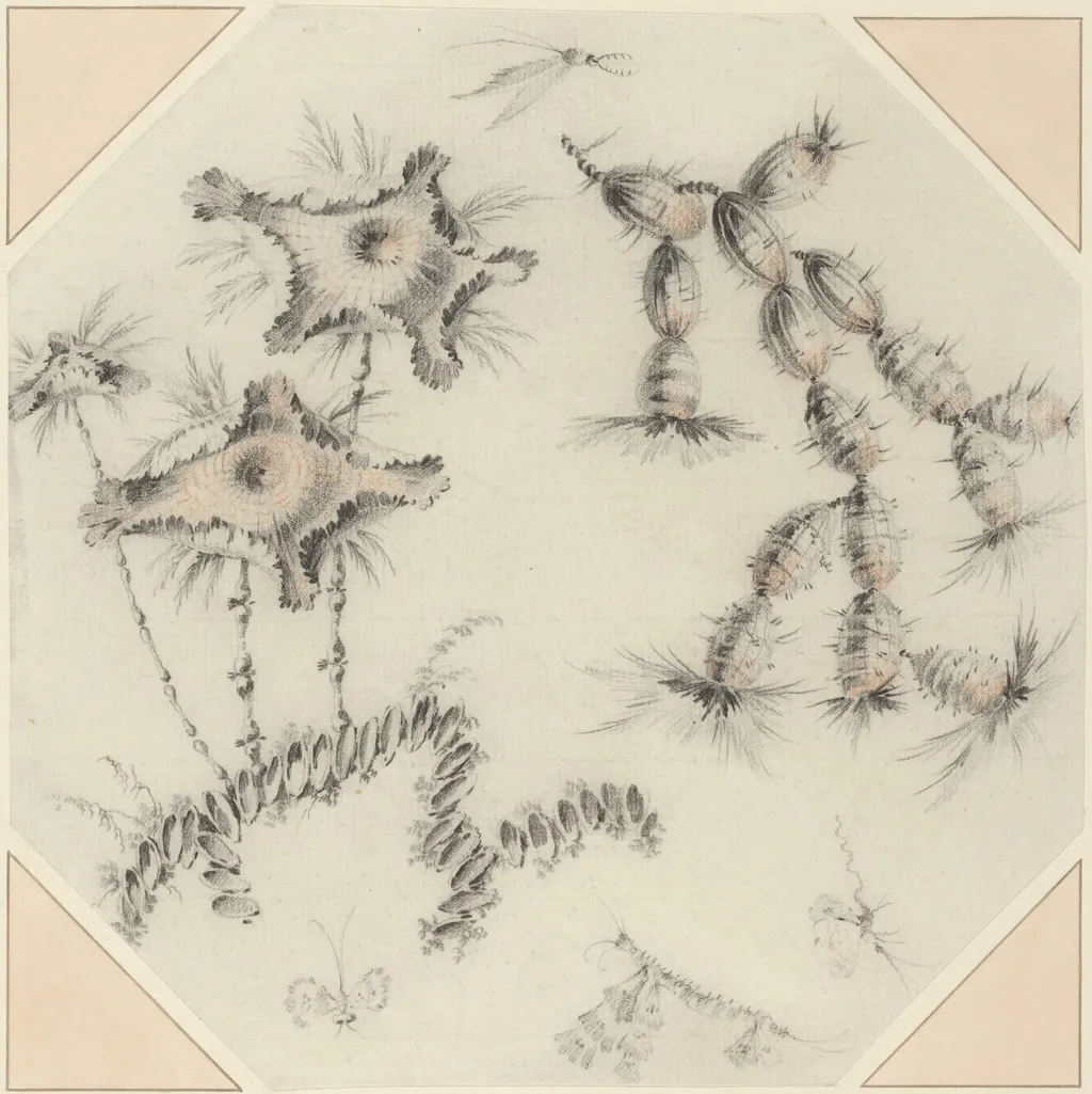 Bamboo Flowers and Cactus, by Jean-Baptiste Pillement, chalk, 1768