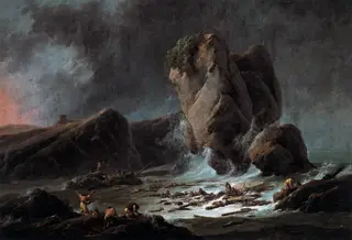 Shipwreck Survivors reaching the Coast, by Jean-Baptiste Pillement, 1797