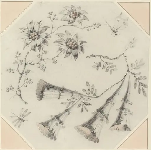 Trumpet Flowers and Daisies, by Jean-Baptiste Pillement