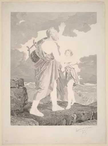 Blind Homer, by Jean-Baptiste-Raphael-Urbain Massard