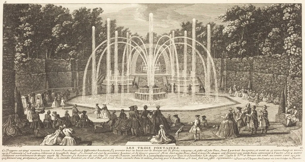 Les Trois Fontaines, by Jean-Baptiste Rigaud, ink, 1746