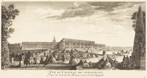 Vue du Chateau de Versailles Prise du Cote dela Terrasse vis a vis la Chapelle, by Jean-Baptiste Rigaud