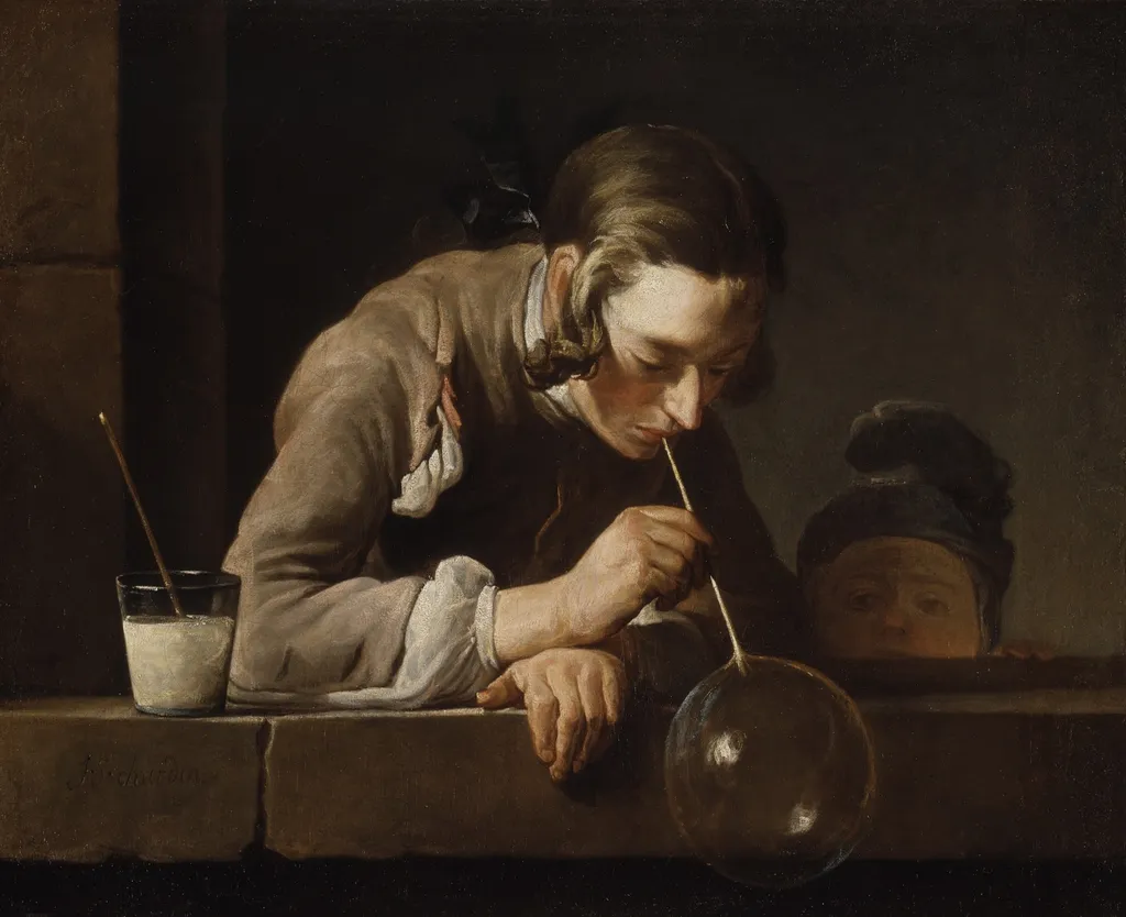 Soap Bubbles, by Jean-Baptiste-Siméon Chardin, oil, 1739