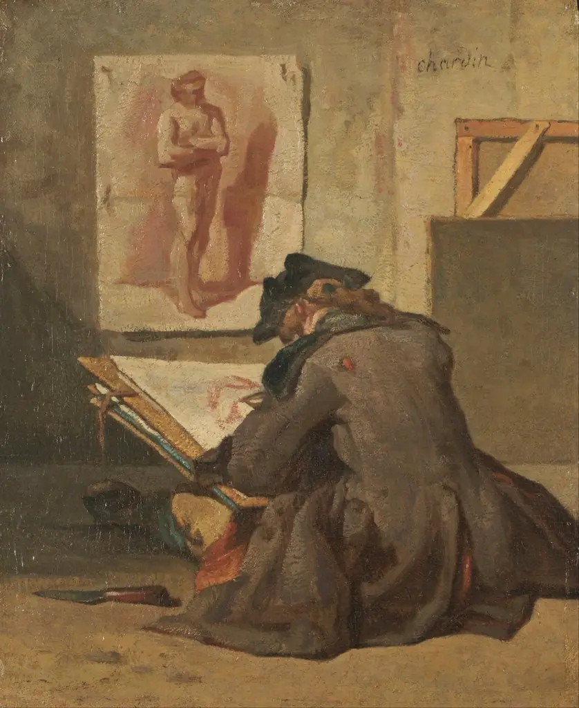 Young Student Drawing, by Jean-Baptiste-Siméon Chardin