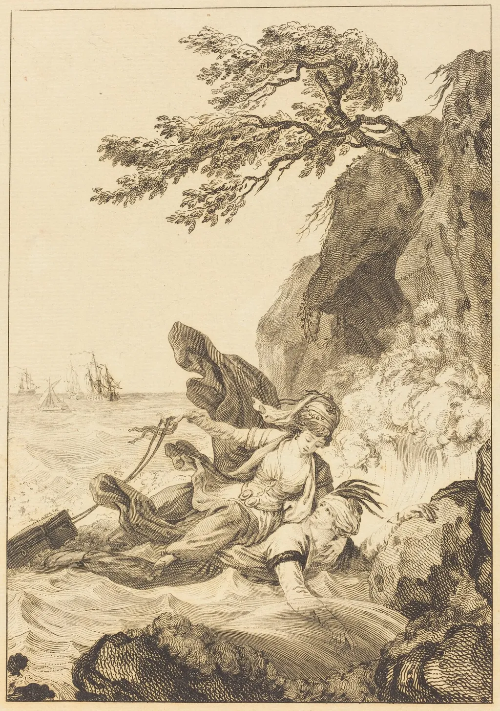 La fiancee du roi de Garbe: La cassette, by Jean-Baptiste Tilliard, ink, 1776