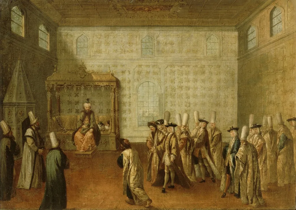 Empfang der französischen Gesandten (1699), by Jean Baptiste Vanmour, oil, 1700