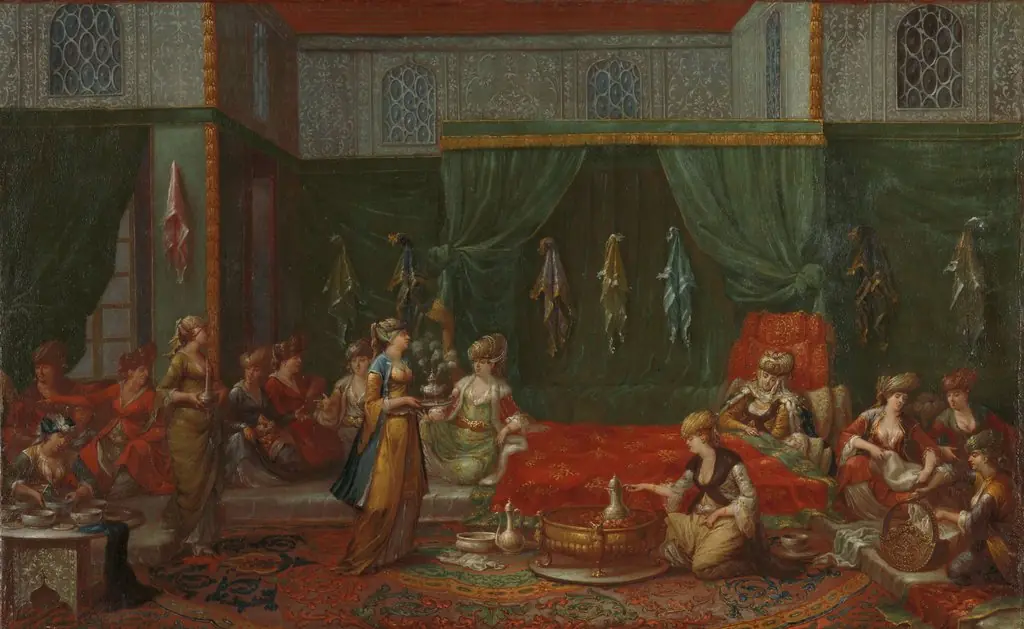 Lying-in Room of a Distinguished Turkish Woman, by Jean Baptiste Vanmour