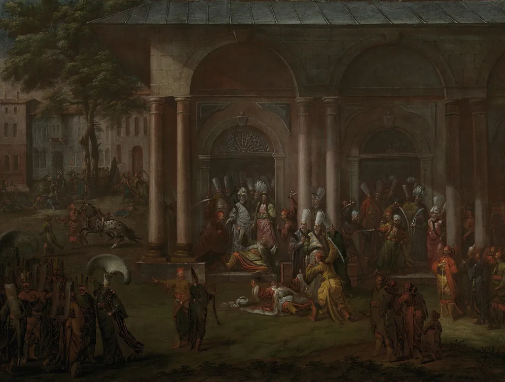 The Murder of Patrona Halil and his Fellow Rebels, by Jean Baptiste Vanmour, oil, 1730