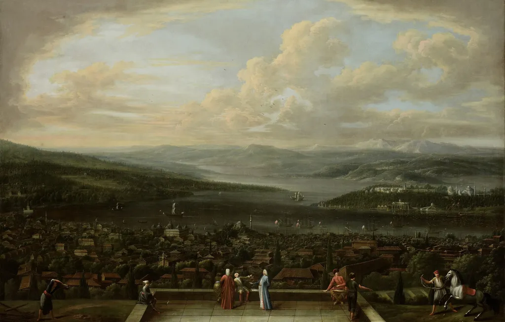 View of Istanbul from the Dutch Embassy at Pera, by Jean Baptiste Vanmour, oil, 1728