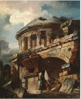 Roman Ruins, by Jean Barbault, oil, 1743