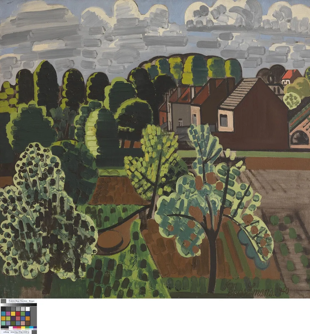 Zonnig Brabants landschap, by Jean Brusselmans, oil, 1940