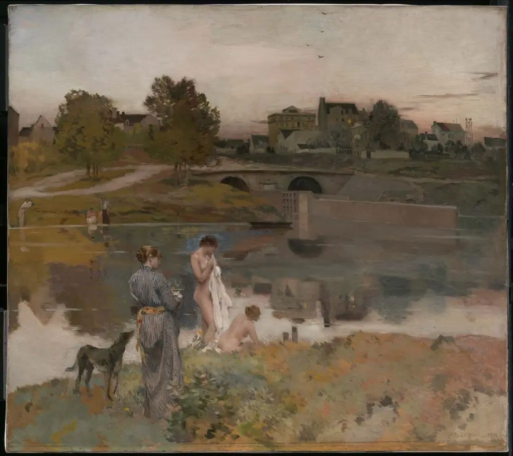 Riverbank with Bathers, by Jean Charles Cazin