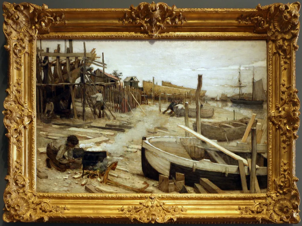 Ship yard, by Jean Charles Cazin, unspecified, 1875