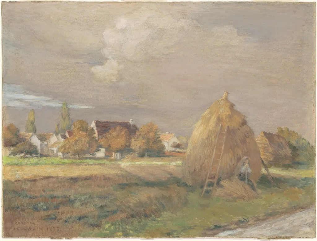 Storm at Arbonne, by Jean-Charles Cazin, gouache, 1878
