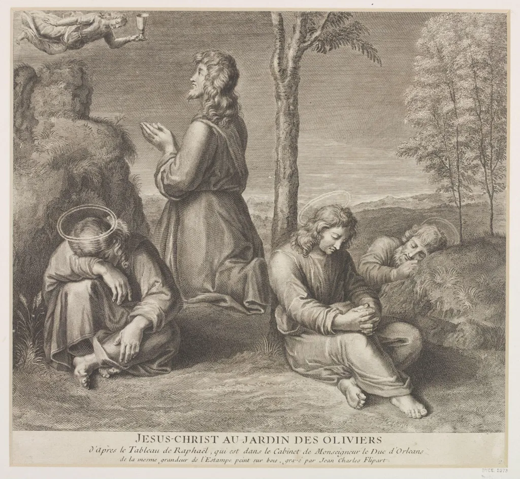 Christ Praying on the Mount of Olives, by Jean Charles Flipart, 1750