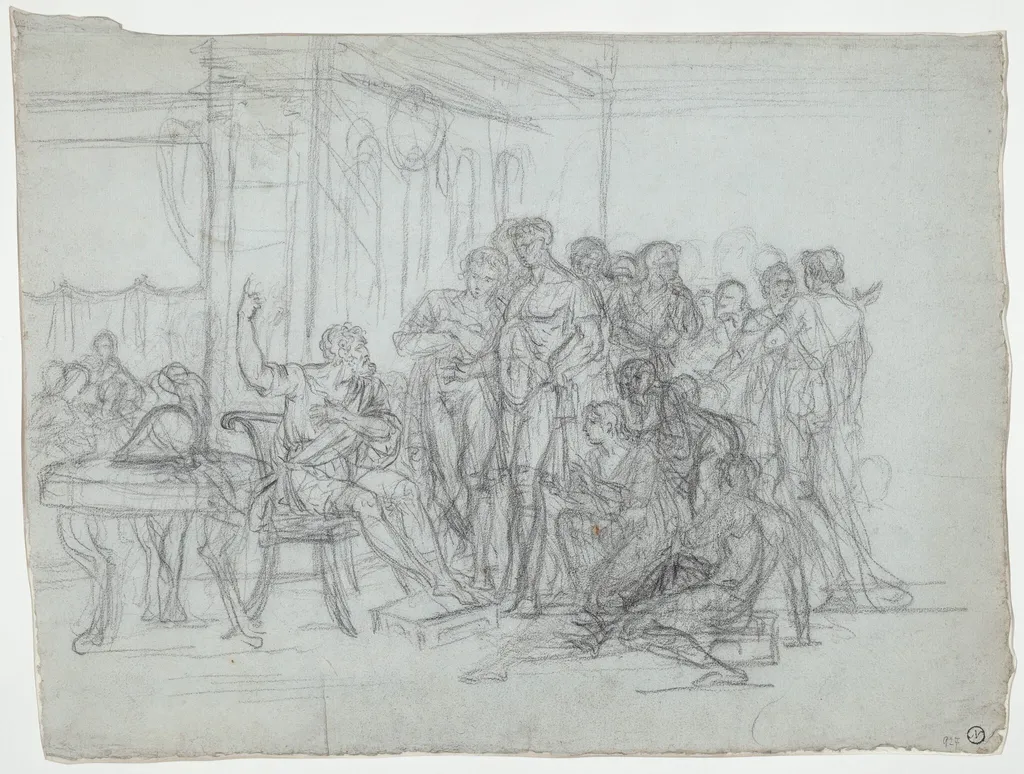 Timoleon Thanked by the Citizens of Syracuse, by Jean-Claude Naigeon, chalk, 1790