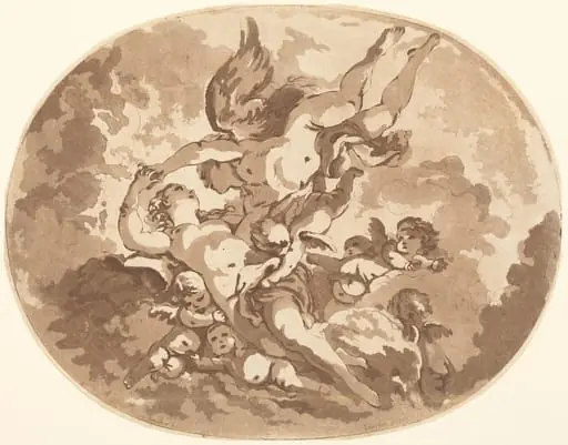 Eros and Psyche, by Jean-Claude-Richard, Abbé de Saint-Non
