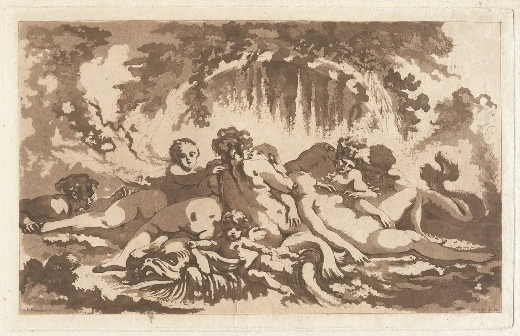 Naiads and Tritons, by Jean-Claude-Richard, Abbé de Saint-Non, ink, 1766