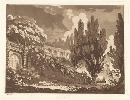 Stairway in an Italian Garden, by Jean-Claude-Richard, Abbé de Saint-Non