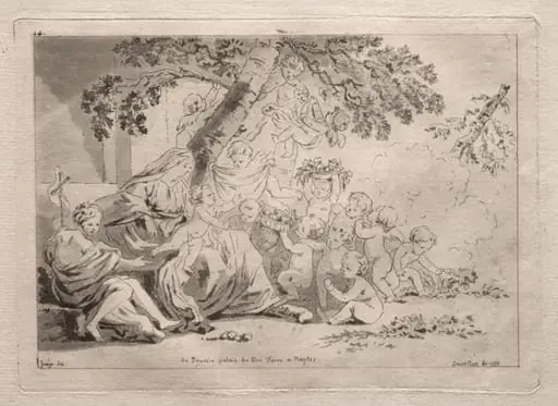 Holy Family with Putti, by Jean-Claude Richard de Saint-Non