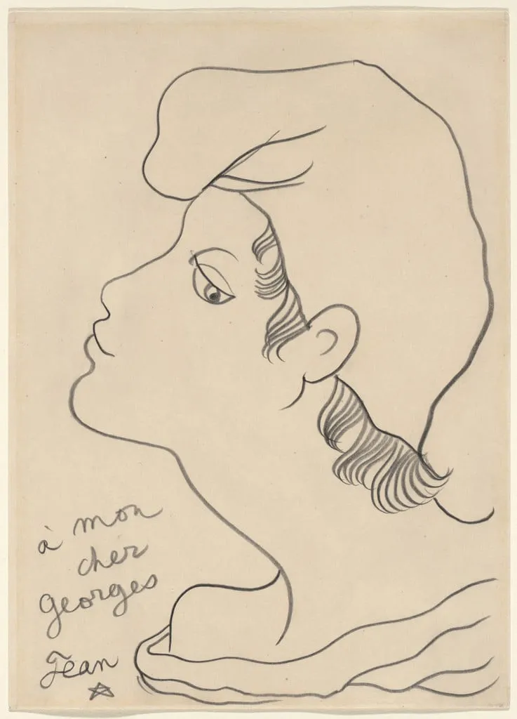 Untitled, by Jean Cocteau, graphite, 1930