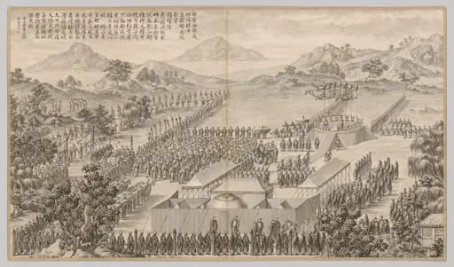 Rewards to Generals and Officers in Quelling the Uigurs: from Battle Scenes of the Quelling of Rebellions in the Western Regions, with Imperial Poems, by Jean Damascene Sallusti